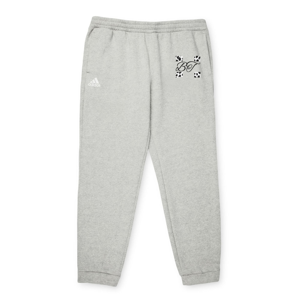 Adidas Grey Fleece Joggers with Script Butterfly Logo